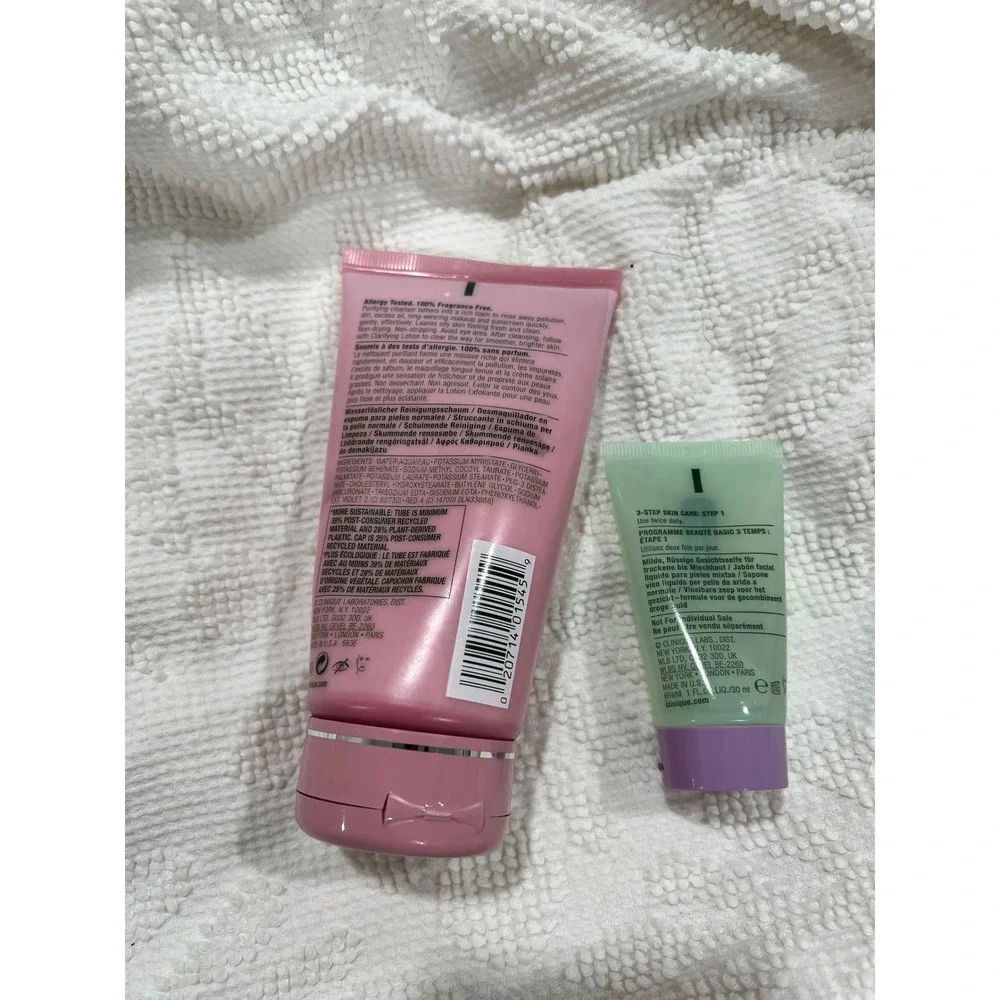 Clinique All About Clean Foaming Cleanser 5oz and Liquid Facial Soap 1oz Set